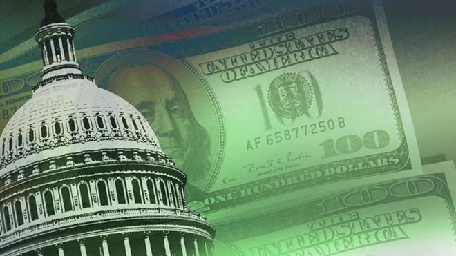 Tính theo Tổng sản phẩm quốc nội (GDP), thâm hụt ngân sách Mỹ trong năm tài khóa 2018 tăng tới 9%. Nguồn: internet