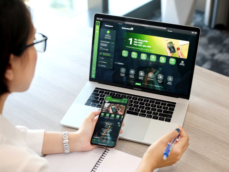 Vietcombank tăng hạn mức chuyển tiền online trên VCB Digibank.