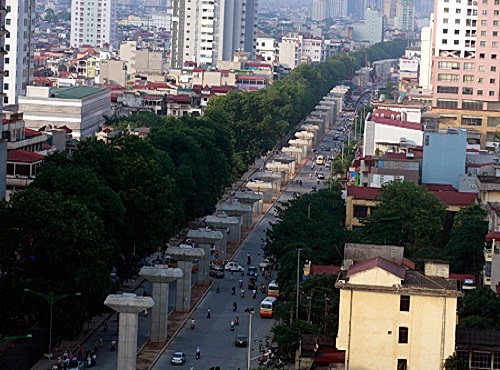 Đường sắt trên cao Hà Đông - Cát Linh chắn chắn sẽ ảnh hưởng không nhỏ tới giá trị nhà đất nhiều khu vực tại Hà Nội. Nguồn: internet