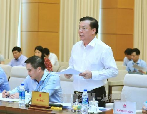 Bộ trưởng Bộ Tài chính Đinh Tiến Dũng giải trình trước Ủy ban Thường vụ Quốc hội. Nguồn: TTXVN