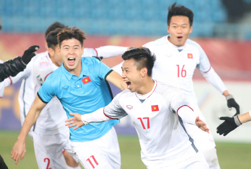  U23 Việt Nam nhận được "cơn mưa" tiền thưởng sau khi lọt vào trận chung kết giải vô địch châu Á. Ảnh: Anh Khoa