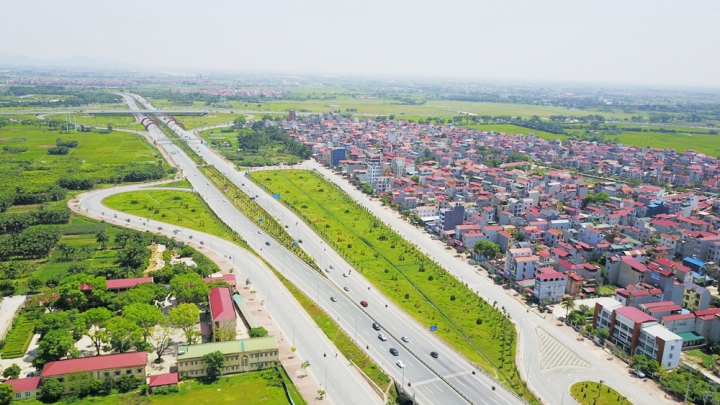 Giá đất Đông Anh đang tăng dần lên nhờ hạ tầng được phát triển. Nguồn: internet