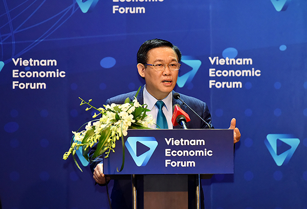 Phó Thủ tướng Vương Đình Huệ phát biểu tại diễn đàn. Nguồn: internet
