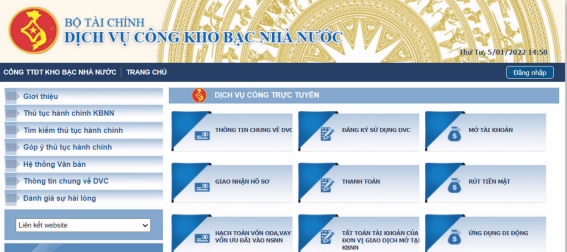 Cổng Dịch vụ công Kho bạc Nhà nước