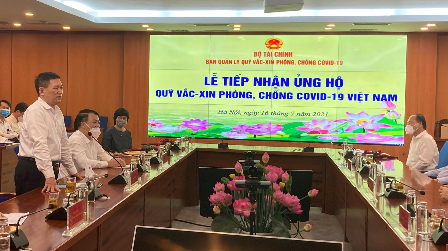 Bộ trưởng Bộ Tài chính Hồ Đức Phớc cảm ơn "tấm lòng vàng", sự nhiệt tâm của các nhà tài trợ đối với Quỹ.