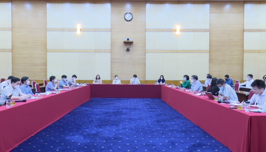 Toàn cảnh Hội nghị lấy ý kiến, hoàn thiện dự thảo Chiến lược phát triển KBNN giai đoạn 2021-2030. 
