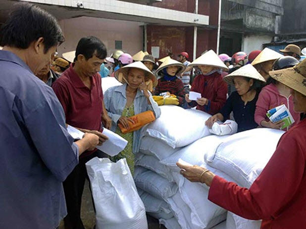 Gạo cấp phát từ nguồn DTQG sẽ được chuyển kịp thời đến tận tay người dân.