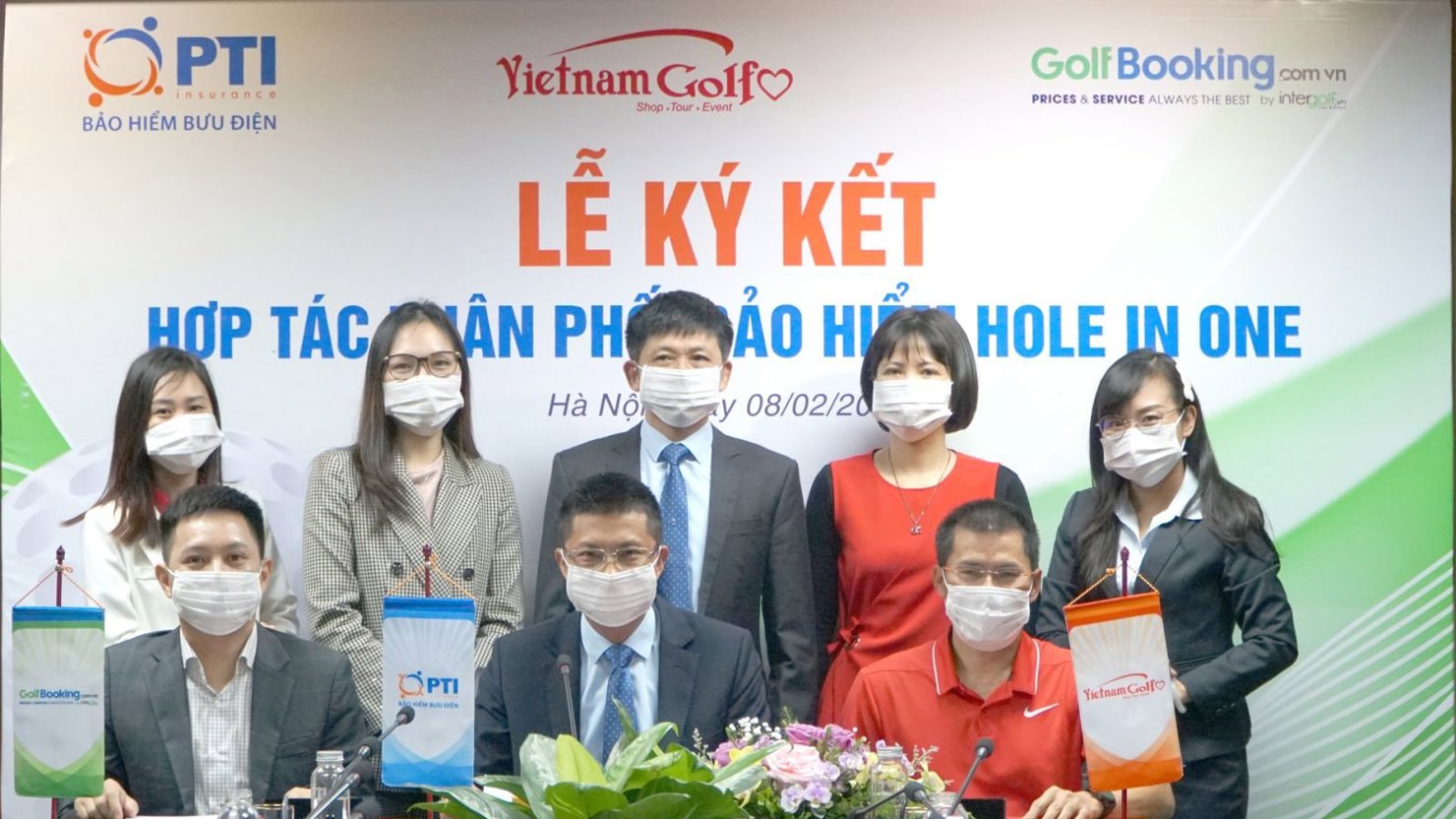 Lễ ký kết hợp tác ba bên giữa PTI với Công ty Cổ phần Đầu tư Thương mại và Truyền thông Quốc tế (Intergolf) và Công ty TNHH Phát triển Đầu tư và Thương mại A.I.P (Vietnamgolf).