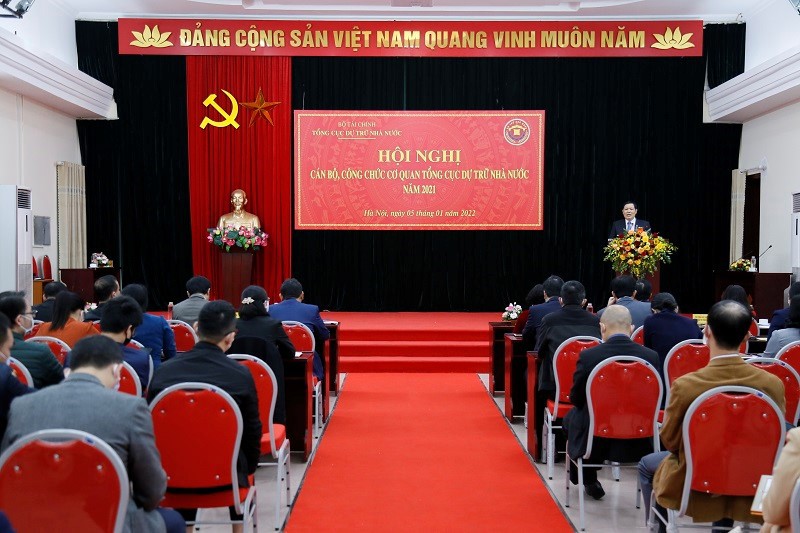 Hội nghị cán bộ, công chức cơ quan Tổng cục Dự trữ Nhà nước năm 2021 (ngày 5/1/2022). Ảnh: Văn Trường