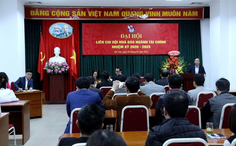 Quang cảnh Đại hội Liên Chi hội Nhà báo ngành Tài chính nhiệm kỳ 2020 -2025.