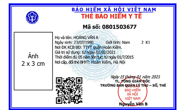 Mẫu thẻ BHYT mới.