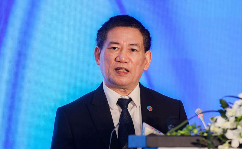 Bộ trưởng Bộ Tài chính Hồ Đức Phớc phát biểu tại Diễn đàn “Đối thoại chính sách tài khóa hỗ trợ Chương trình phục hồi, phát triển kinh tế - xã hội” tổ chức sáng 7/4/2022.