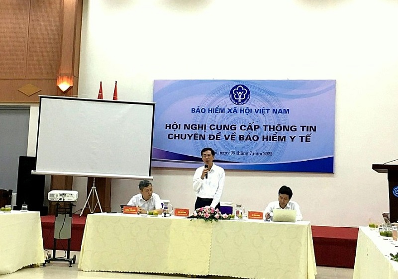 Phó Tổng giám đốc BHXH Việt Nam Đào Việt Ánh chủ trì Hội nghị cung cấp thông tin chuyên đề về BHYT (ngày 8/7/2022).