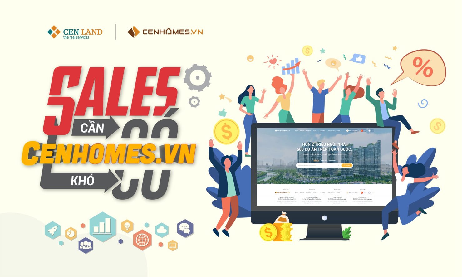 Cenhomes.vn phiên bản 3.0 mới ra mắt với nhiều tính năng mới (quản lý data, chạy ads thu lead)… giúp môi giới giảm thiểu tối đa chi phí bán hàng trong mùa dịch. 