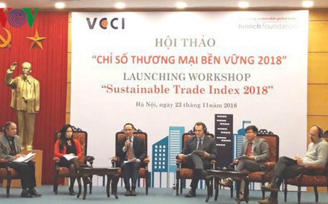 Hội thảo giới thiệu Chỉ số Thương mại bền vững 2018. Nguồn: vov.vn