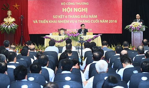 Toàn cảnh Hội nghị Sơ kết 6 tháng đầu năm 2016 của Bộ Công Thương. Nguồn: Internet