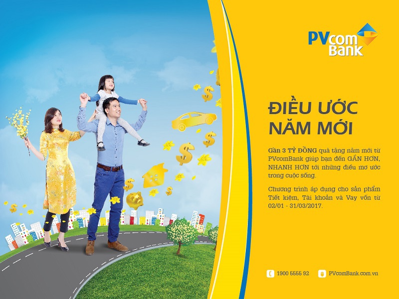 PVcomBank triển khai chương trình "Điều ước năm mới" từ PVcomBank.