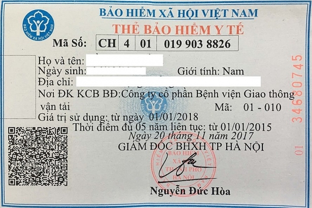 Ký hiệu trên thẻ thể hiện quyền lợi được Quỹ BHYT chi trả.