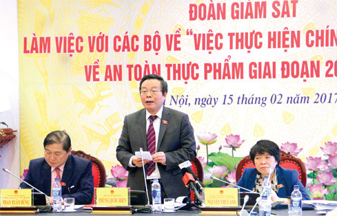 Phó Chủ tịch QH Phùng Quốc Hiển phát biểu tại buổi làm việc. Nguồn: internet.