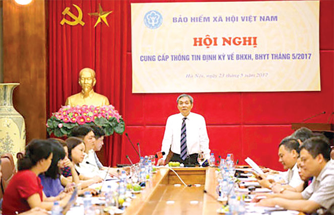 Hội nghị cung cấp thông tin định kỳ về bảo hiểm xã hội, bảo hiểm y tế tháng 5/2017. Nguồn: internet.