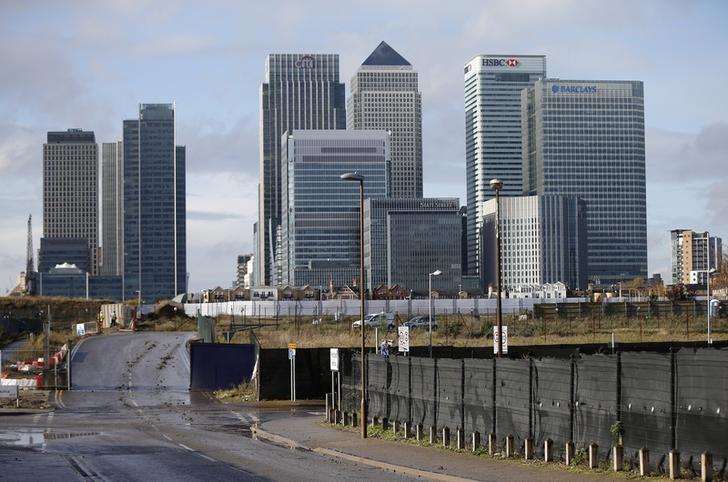 Trung tâm tài chính London gồm văn phòng của các ngân hàng HSBC, Citigroup, JPMorgan Chase, Barclays... Nguồn: Internet