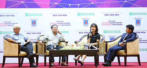 Các diễn giả tham gia Tọa đàm Đạo đức kinh doanh củng cố và gia tăng uy tín cho thương hiệu doanh nghiệp. Nguồn: Internet
