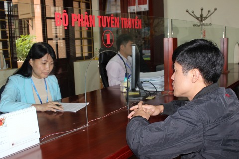 Bộ phận "một cửa" của Cục Thuế tỉnh Nghệ An. Ảnh: NM.