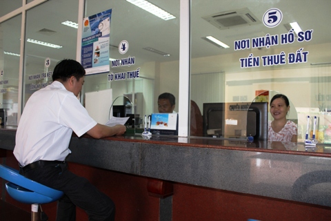 Bộ phận "một cửa" Cục Thuế TP.Cần Thơ. Ảnh: NM.