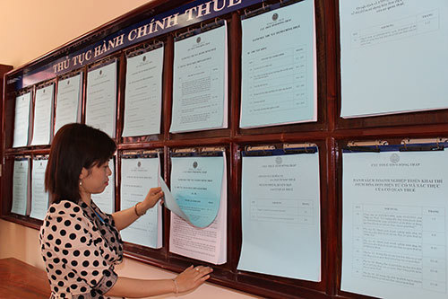Niêm yết công khai thủ tục hành chính thuế tại Cục Thuế tỉnh Đồng Tháp.