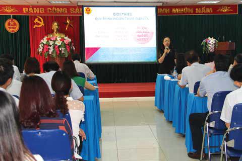 Hội nghị tập huấn về hoàn thuế điện tử được Tổng cục Thuế tổ chức tại Hà Nội tháng 5/2017. Ảnh: NM
