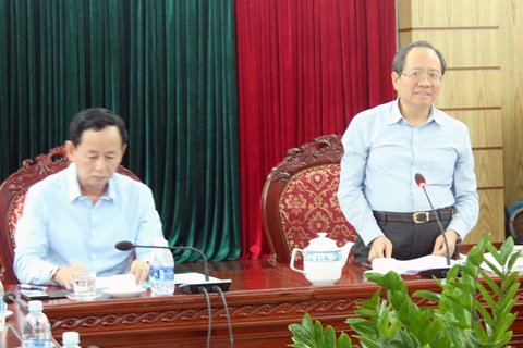 Thứ trưởng Bộ Tài chính Đỗ Hoàng Anh Tuấn phát biểu chỉ đạo tại buổi làm việc. Ảnh Vũ Lê