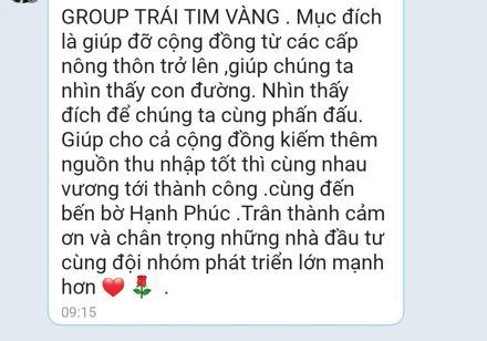 Lời chào mời trong nhóm Trái Tim Vàng