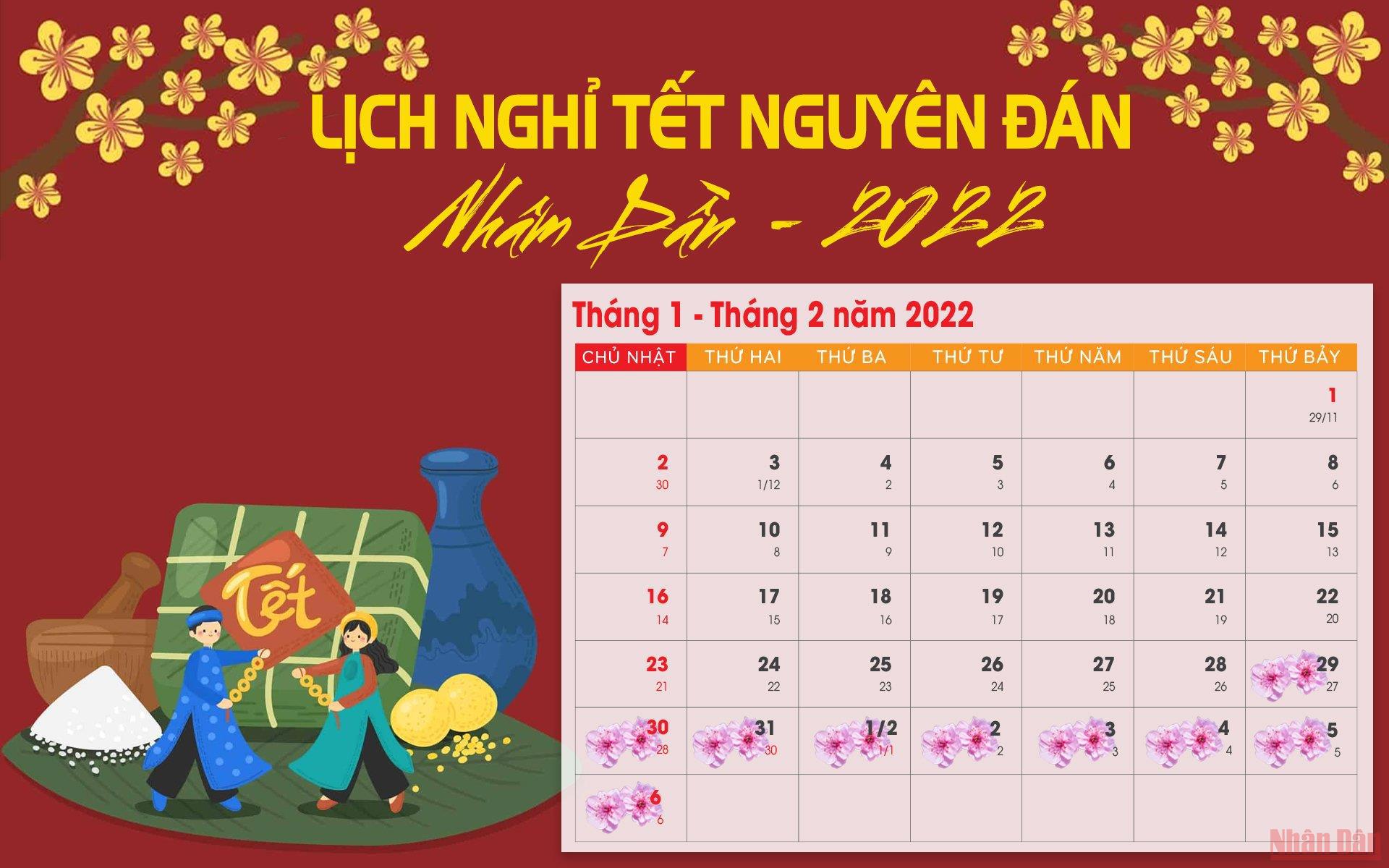 Lịch nghỉ lễ, Tết Nguyên đán năm 2022 - Ảnh 1