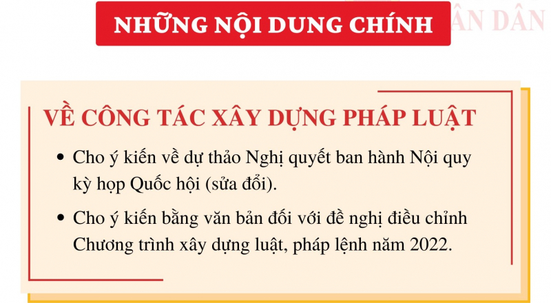 Chương trình phiên họp thứ 11 của Ủy ban Thường vụ Quốc hội - Ảnh 2