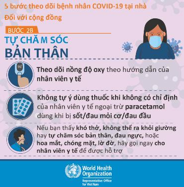 [Infographics] WHO khuyến cáo 5 bước theo dõi bệnh nhân COVID-19 tại nhà  - Ảnh 3