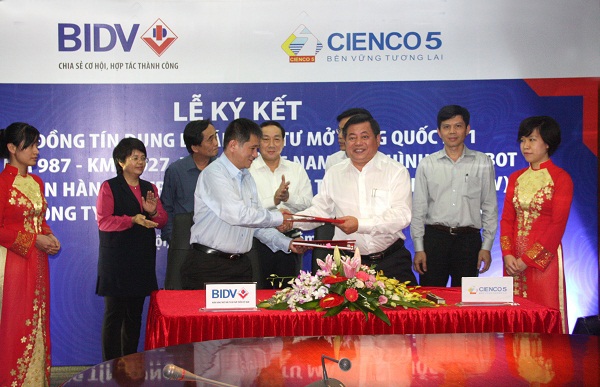 BIDV và CIENCO5 ký kết hợp đồng tín dụng tài trợ vốn dự án BOT Quốc lộ 1 đoạn qua tỉnh Quảng Nam
